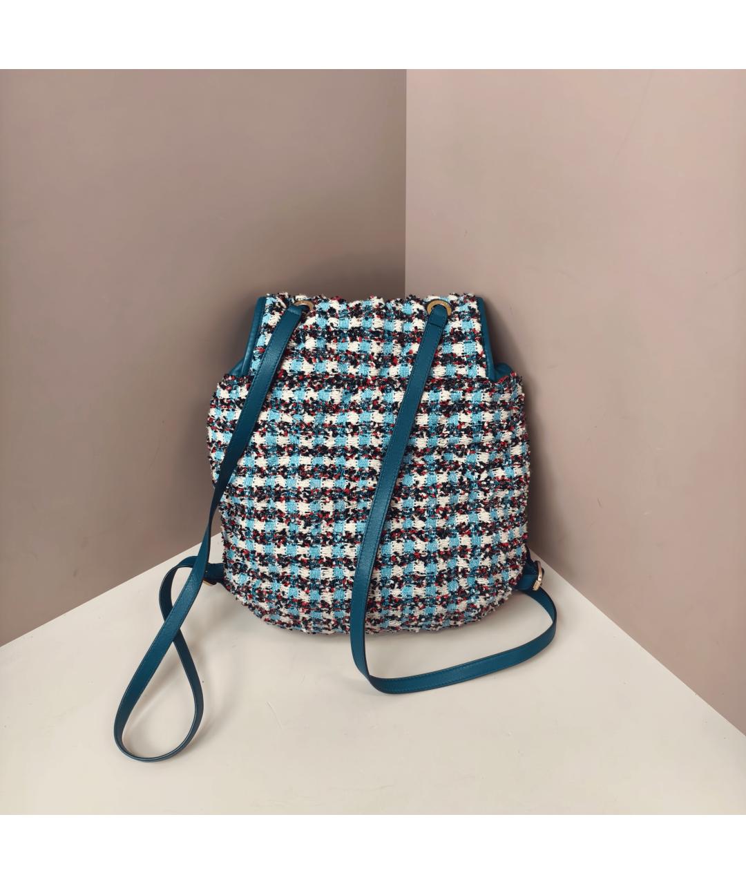 CHANEL Голубой рюкзак, фото 3