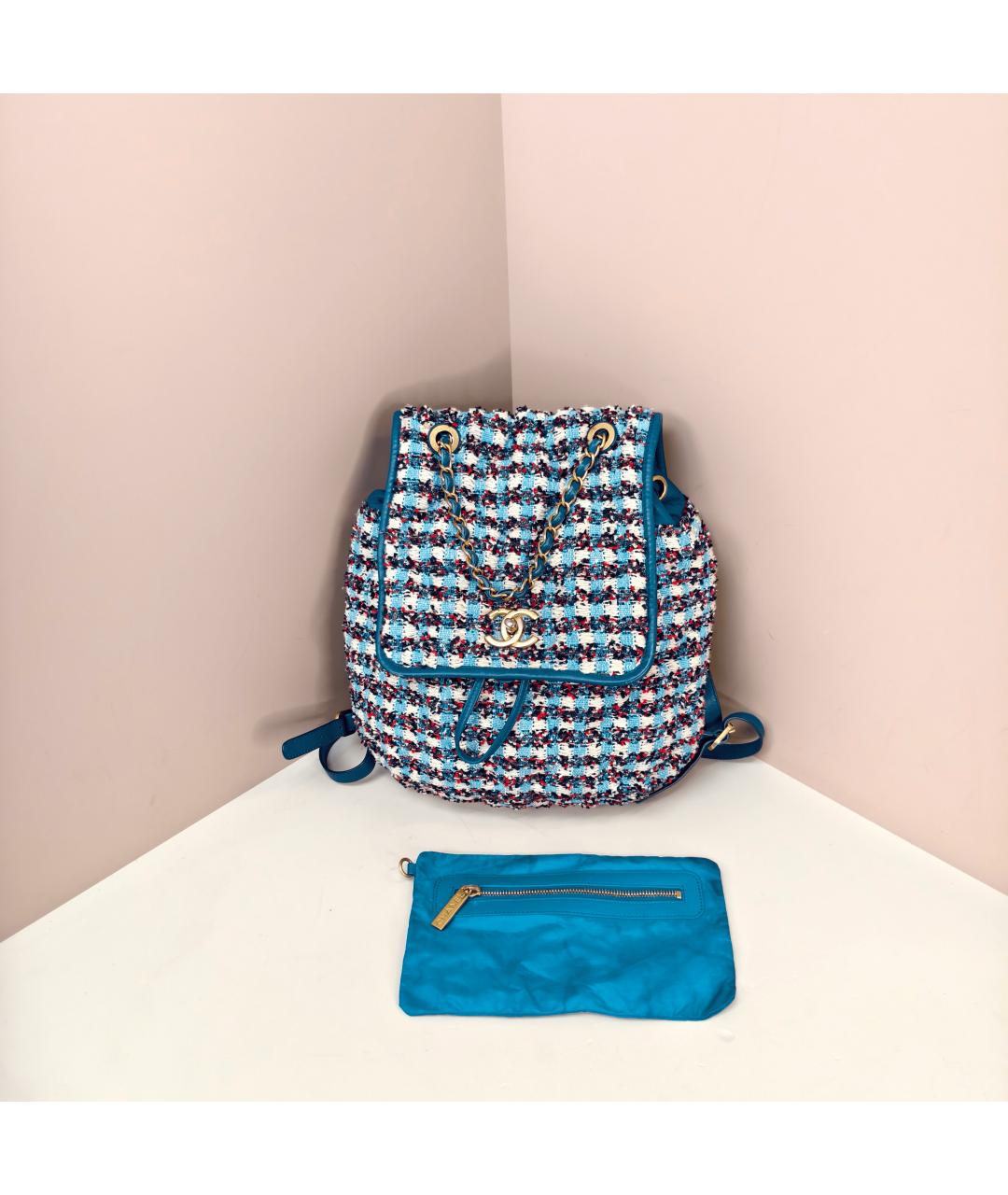 CHANEL Голубой рюкзак, фото 4