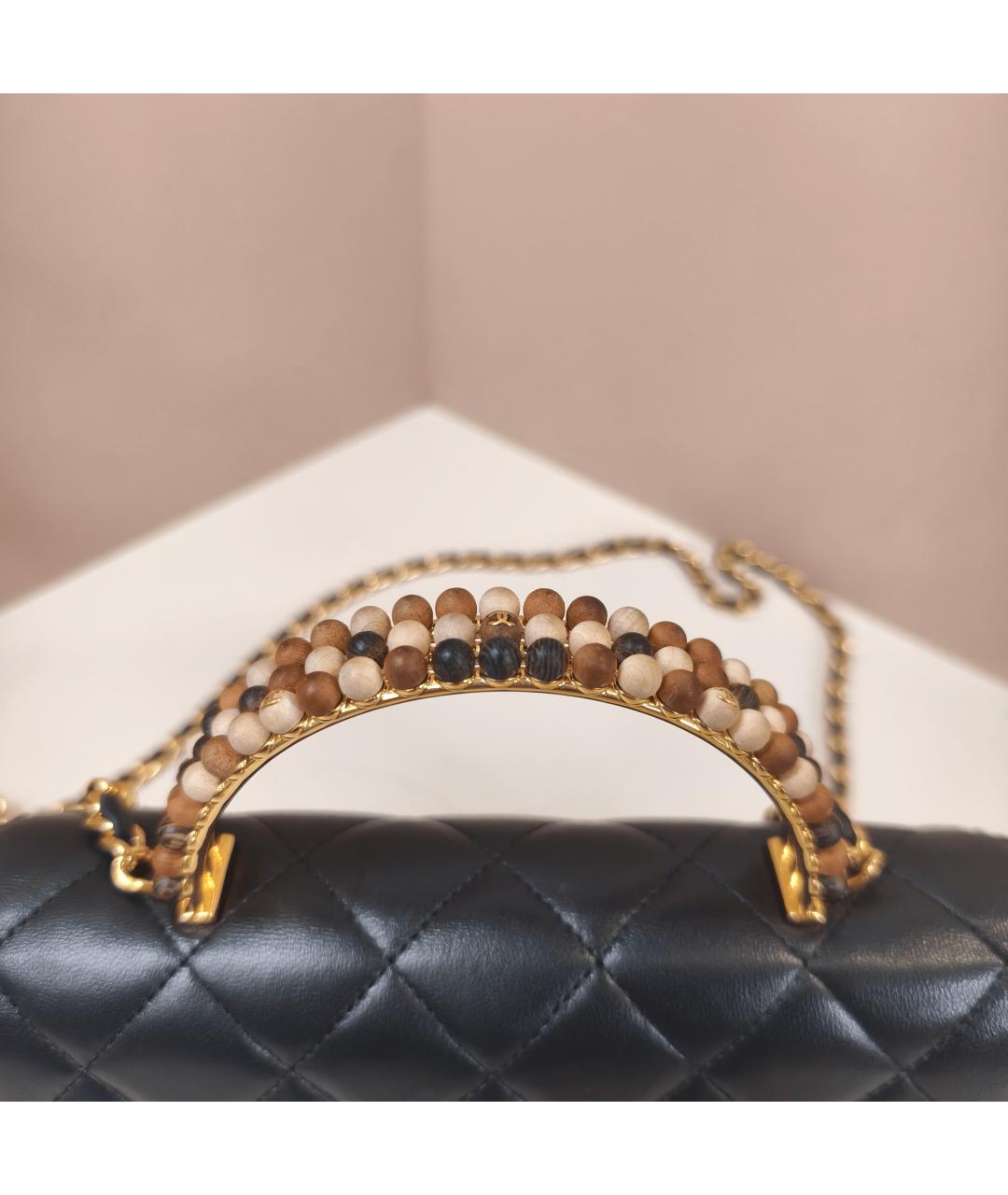 CHANEL Черная кожаная сумка через плечо, фото 7