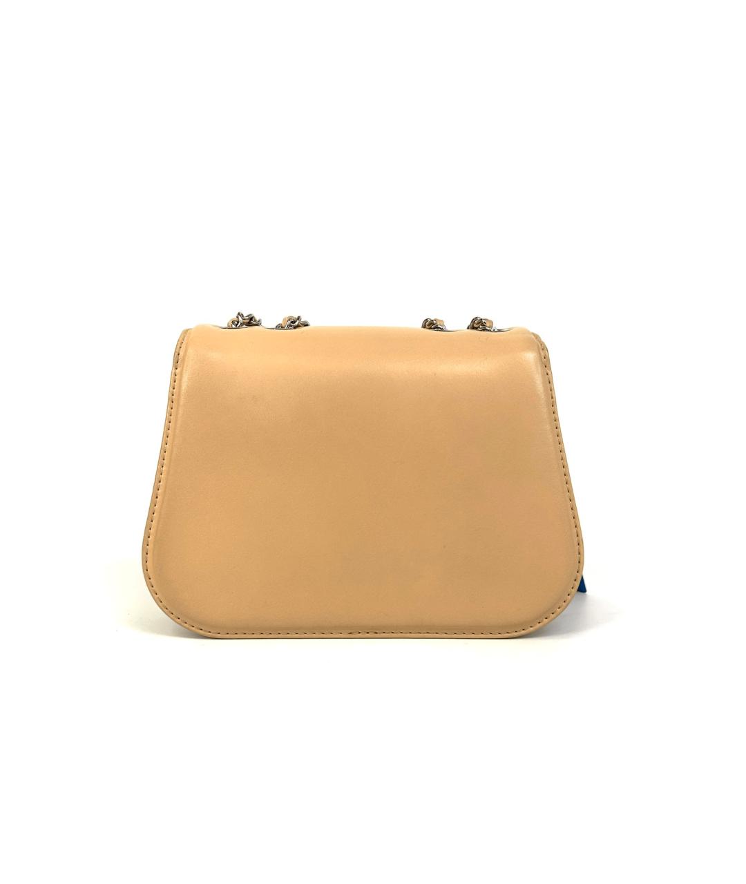CHANEL Бежевая кожаная сумка через плечо, фото 3