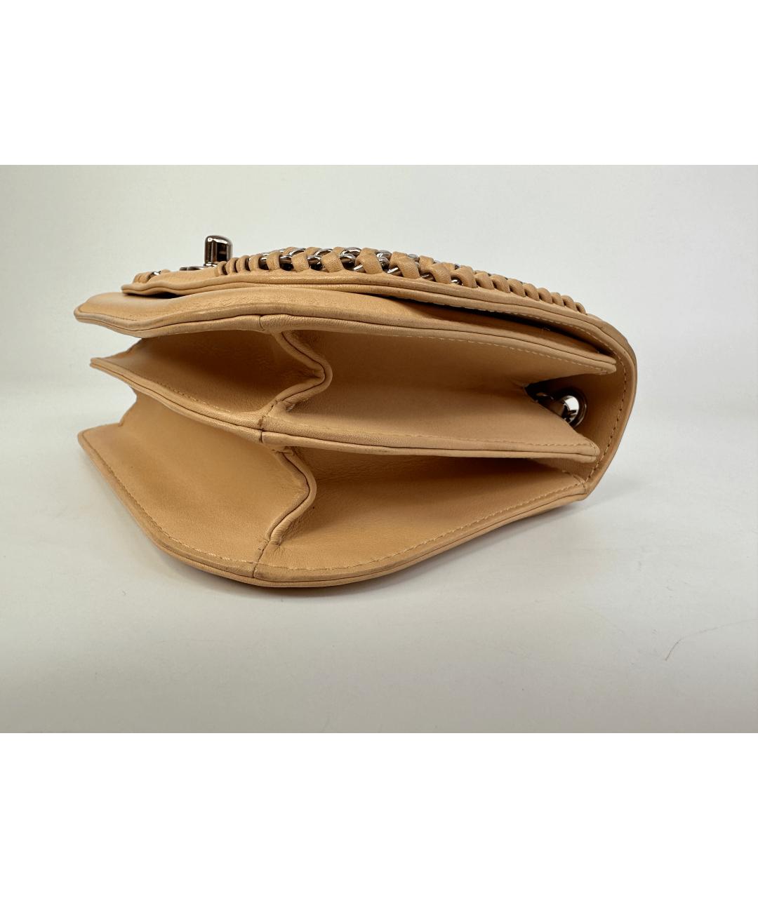 CHANEL Бежевая кожаная сумка через плечо, фото 8