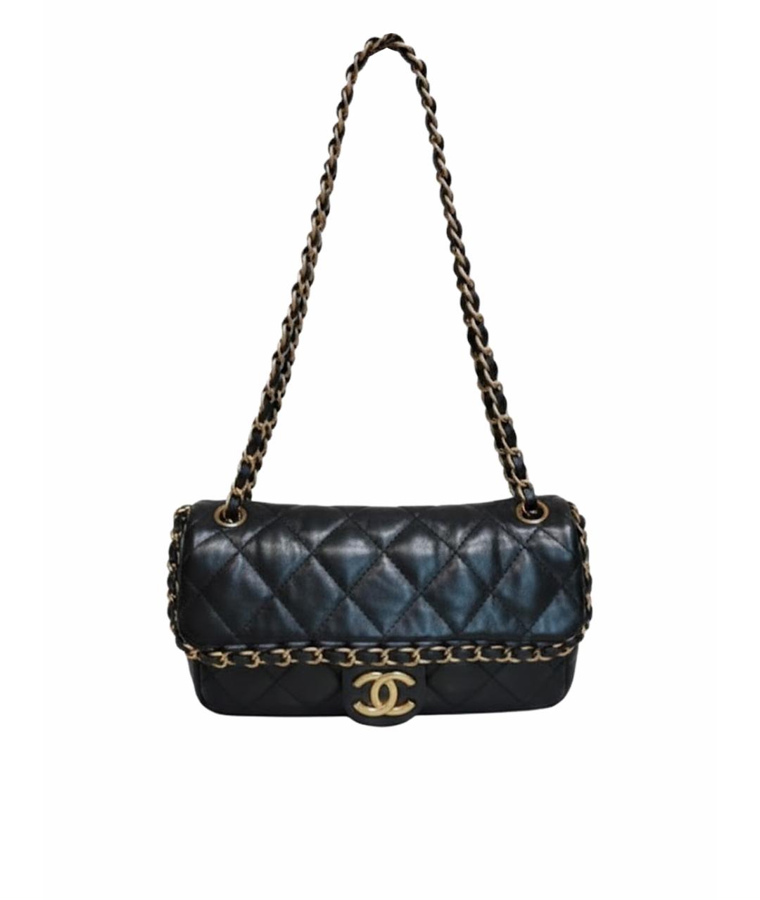 CHANEL Черная кожаная сумка через плечо, фото 1