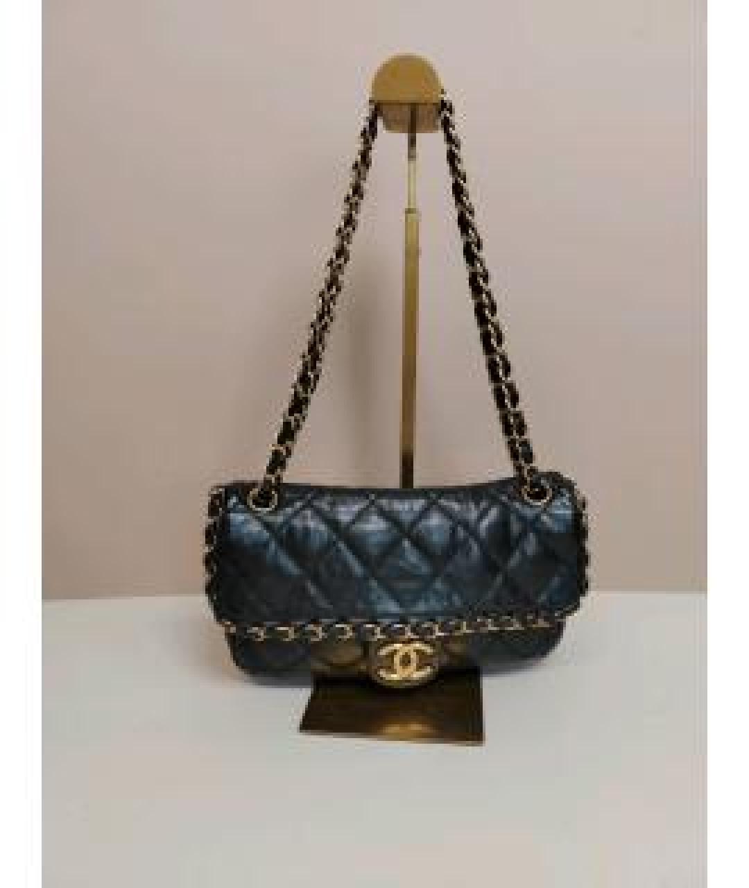 CHANEL Черная кожаная сумка через плечо, фото 4