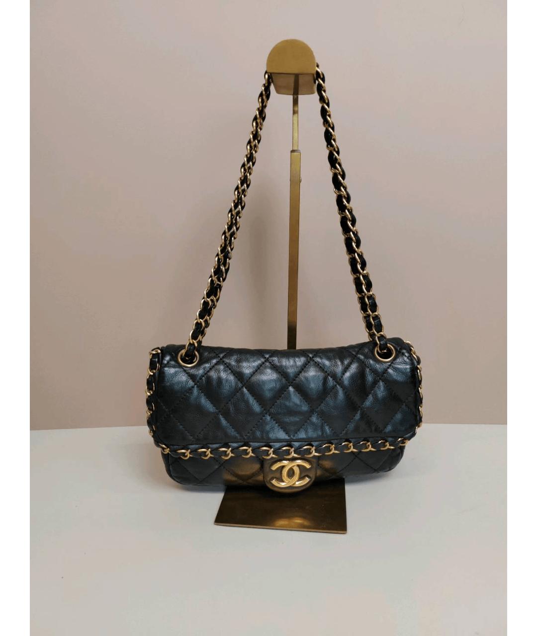 CHANEL Черная кожаная сумка через плечо, фото 2