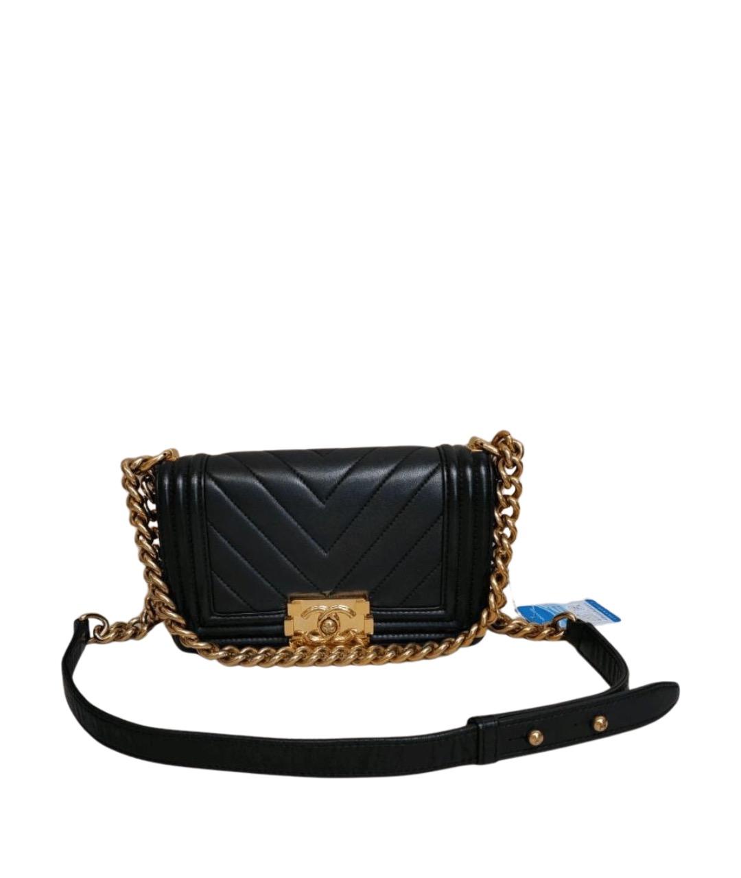 CHANEL Черная кожаная сумка через плечо, фото 4