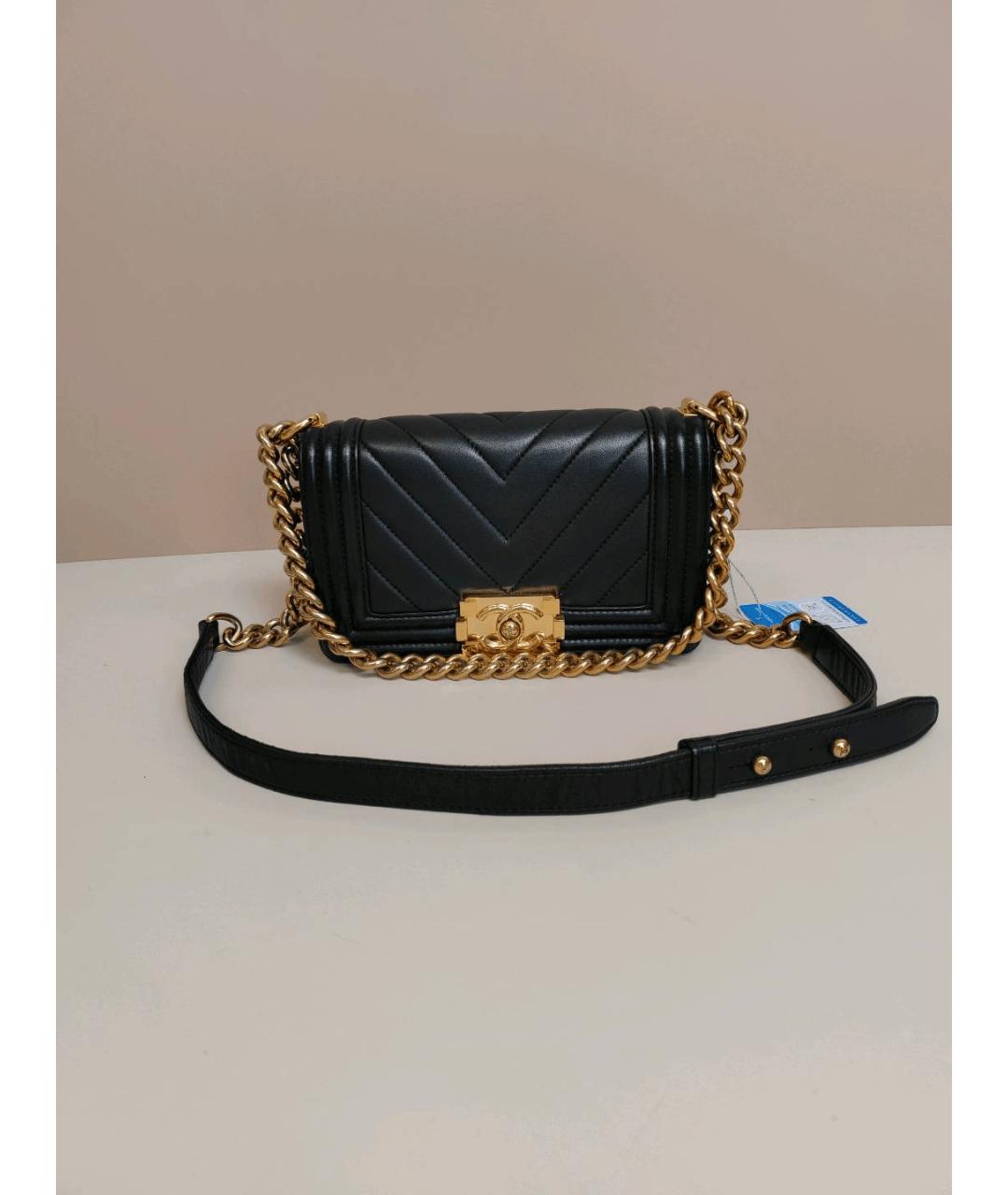 CHANEL Черная кожаная сумка через плечо, фото 3