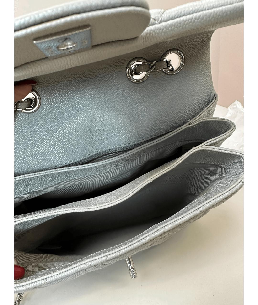 CHANEL Серая кожаная сумка через плечо, фото 2