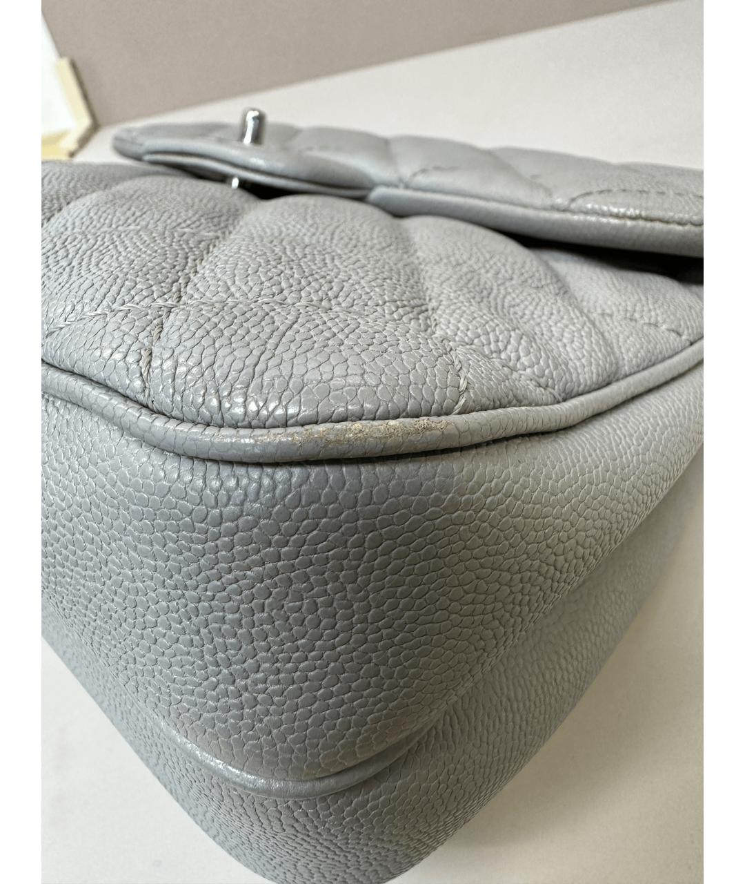 CHANEL Серая кожаная сумка через плечо, фото 5