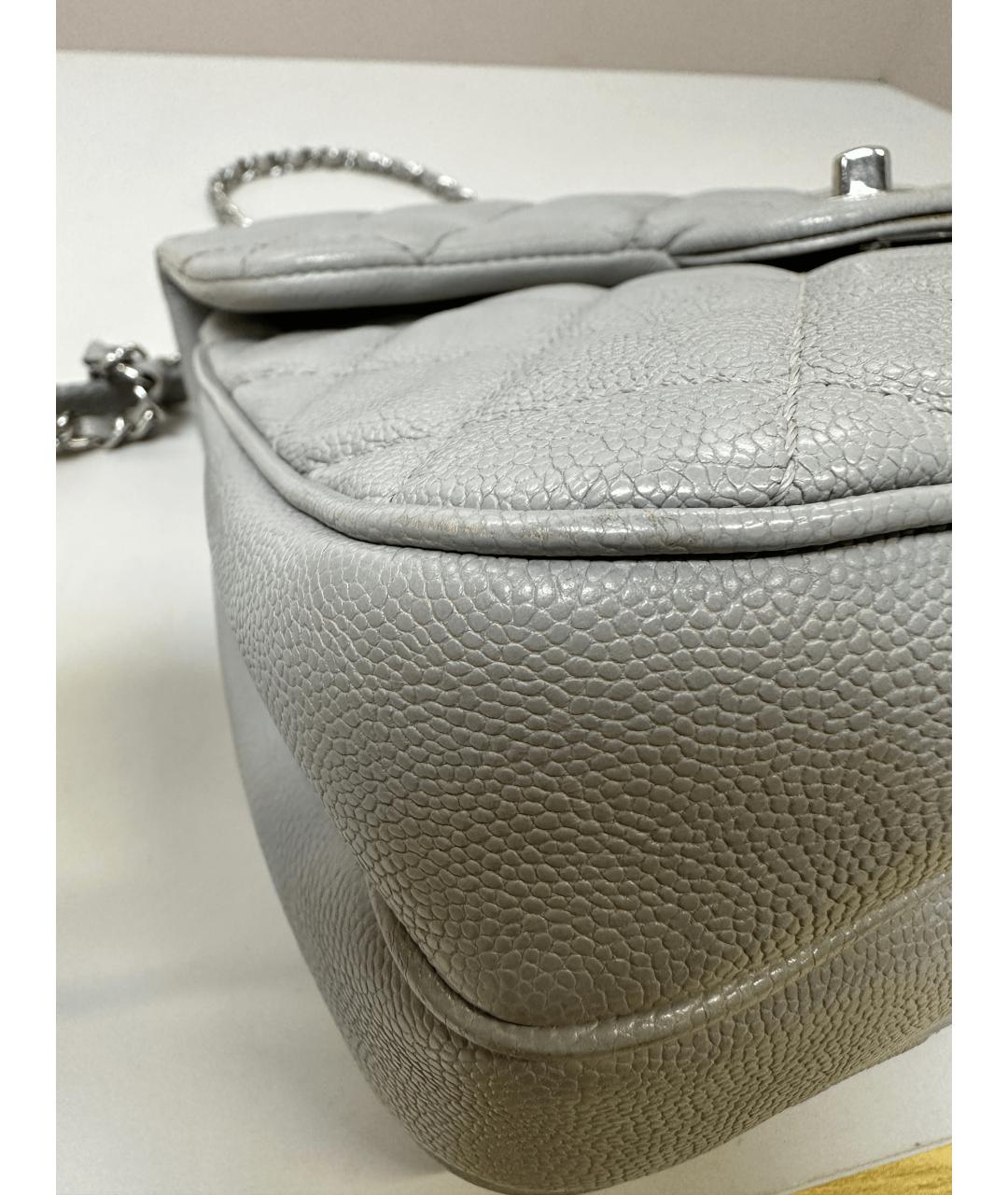 CHANEL Серая кожаная сумка через плечо, фото 4