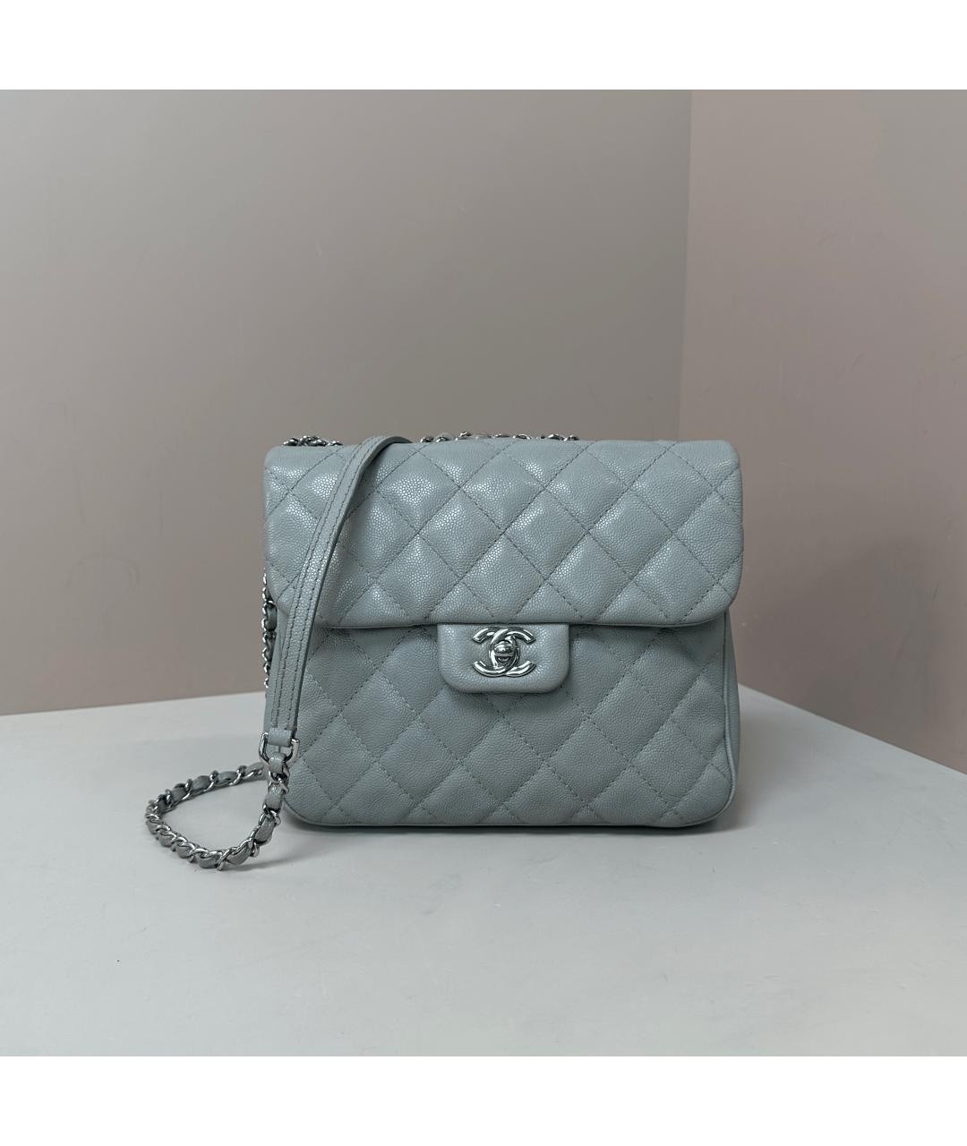 CHANEL Серая кожаная сумка через плечо, фото 6