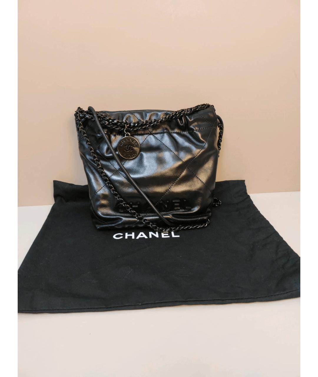 CHANEL Черная кожаная сумка через плечо, фото 2