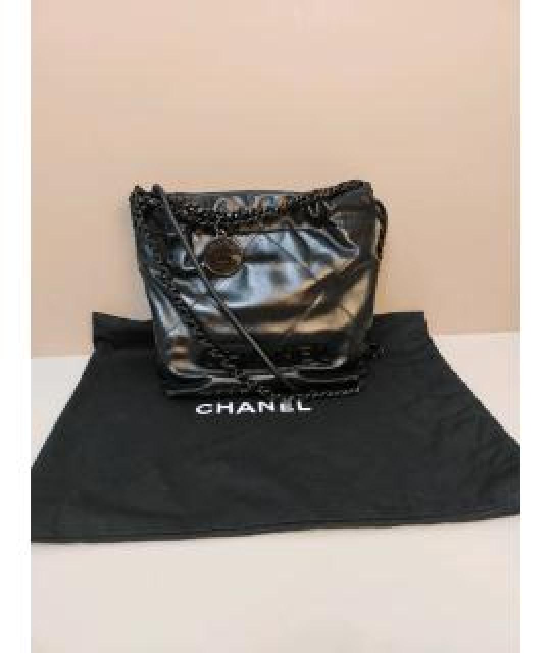 CHANEL Черная кожаная сумка через плечо, фото 4