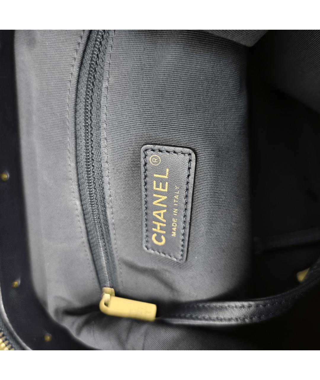CHANEL Синий твидовый рюкзак, фото 4