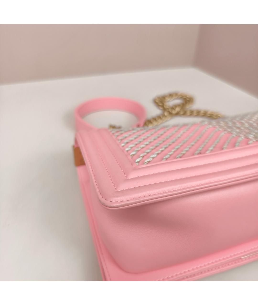 CHANEL Розовая кожаная сумка через плечо, фото 5