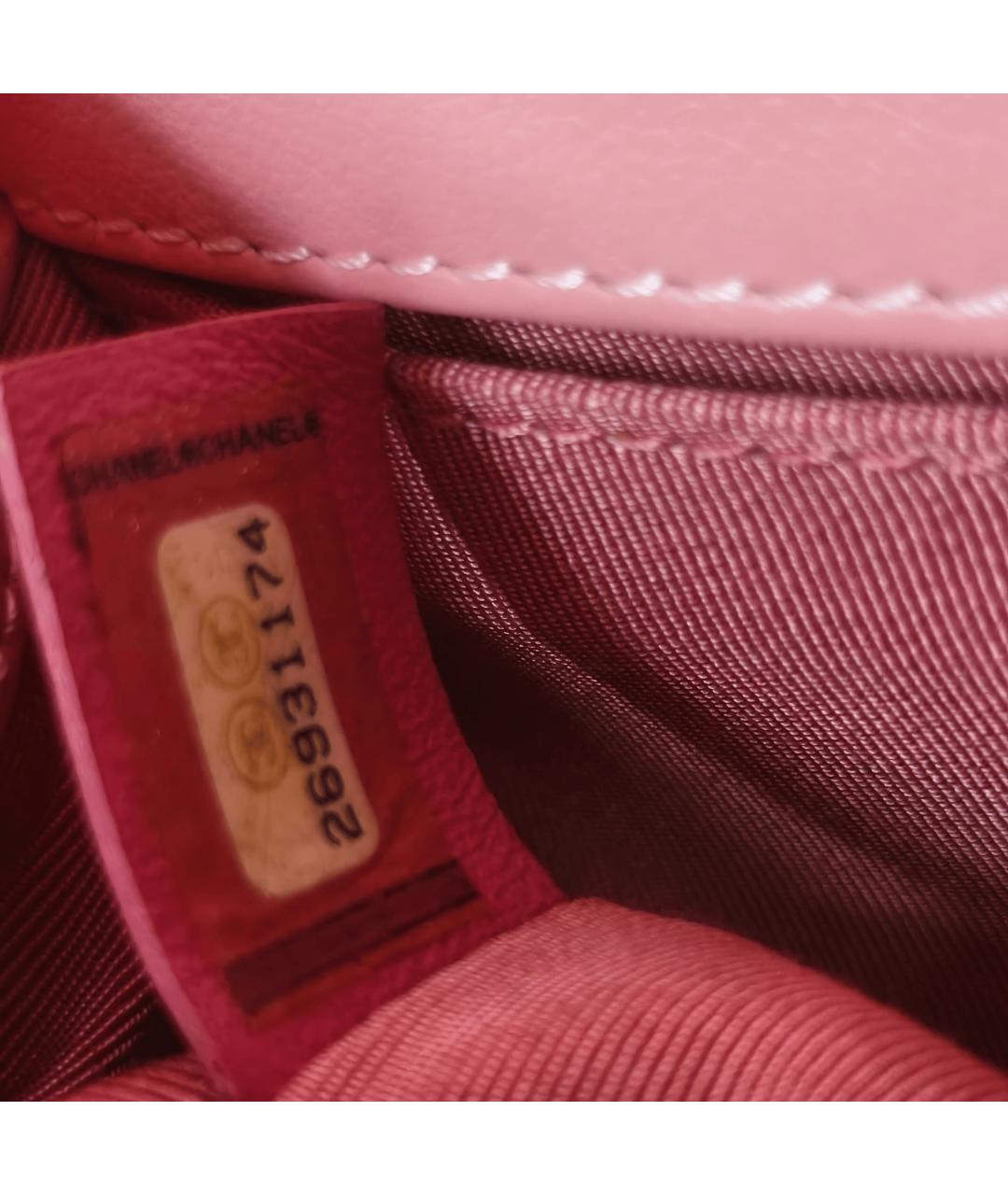 CHANEL Розовая кожаная сумка через плечо, фото 9