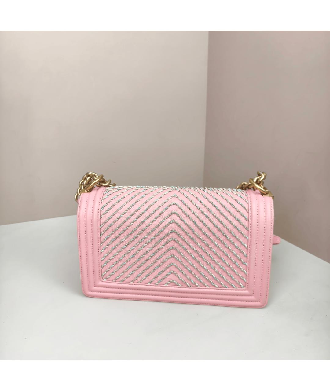 CHANEL Розовая кожаная сумка через плечо, фото 4