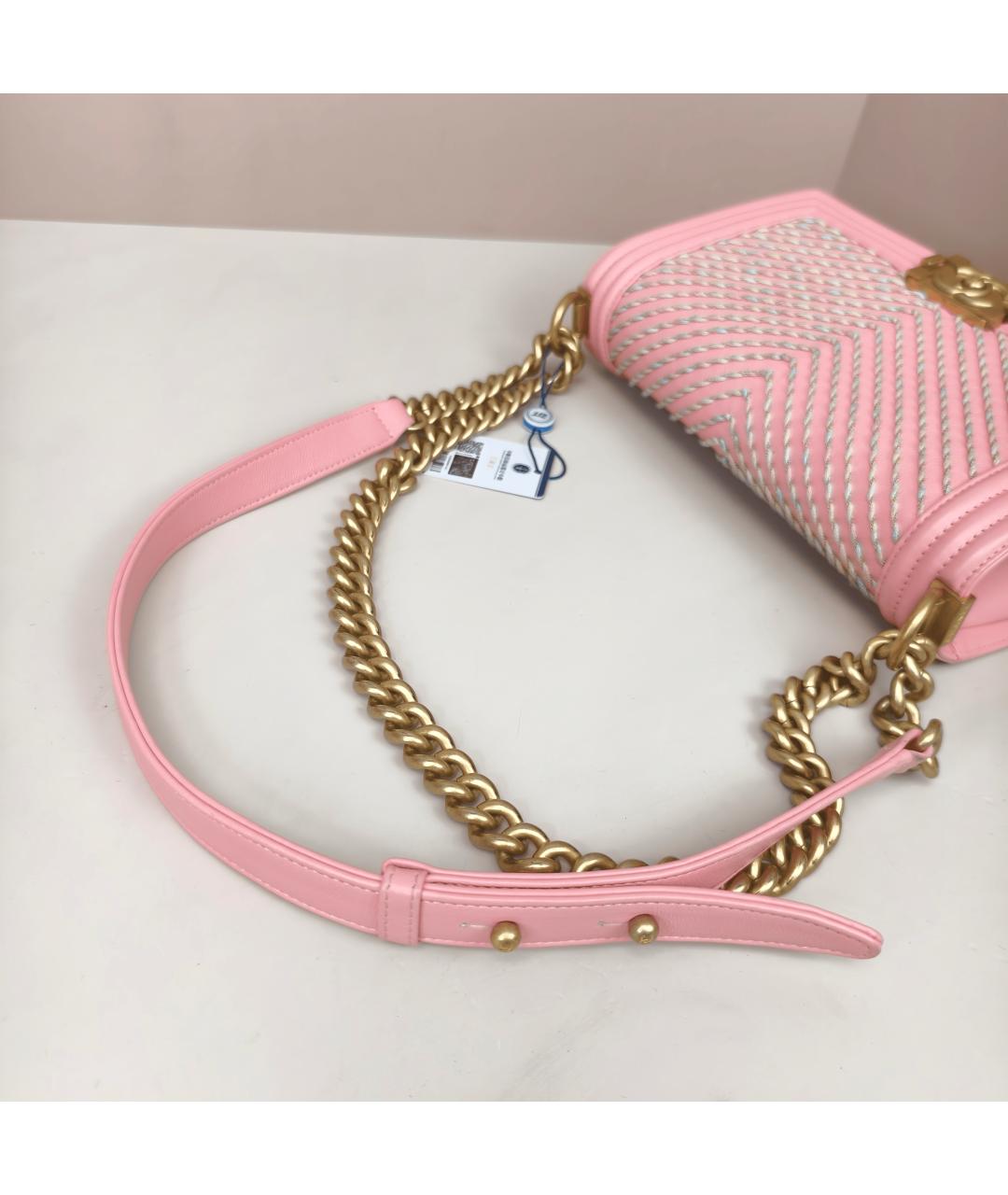 CHANEL Розовая кожаная сумка через плечо, фото 6