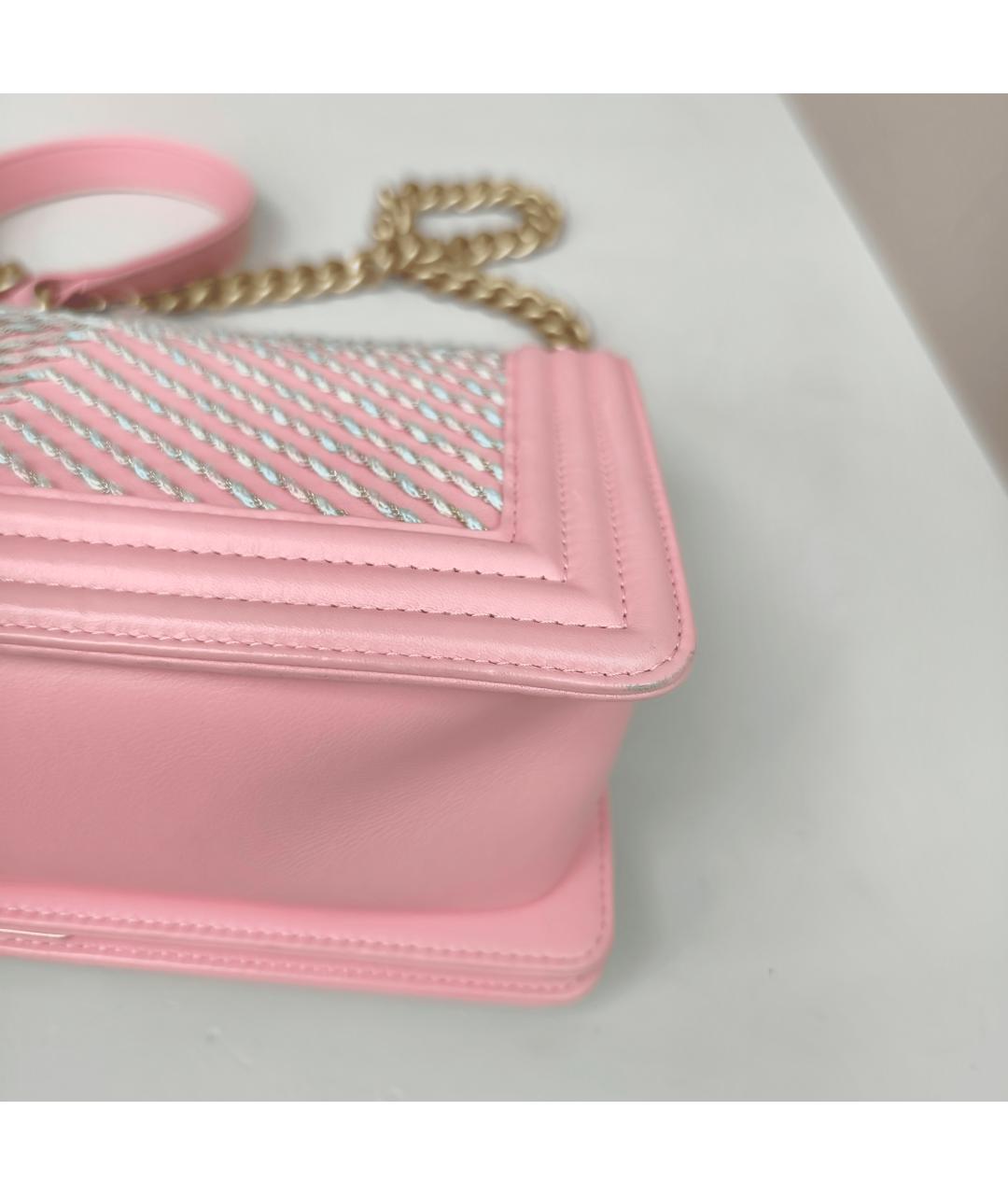 CHANEL Розовая кожаная сумка через плечо, фото 10