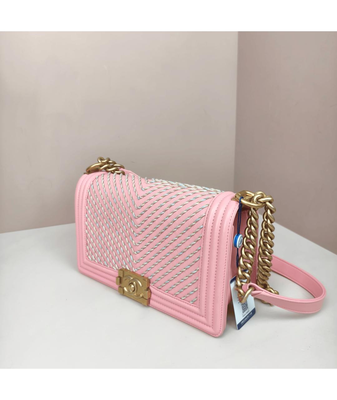 CHANEL Розовая кожаная сумка через плечо, фото 3