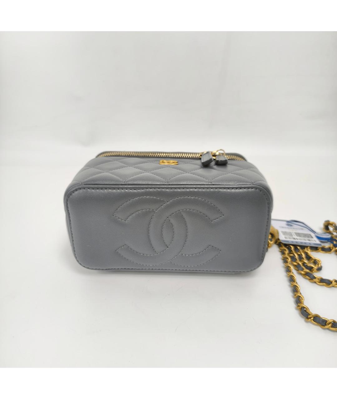 CHANEL Серая кожаная сумка через плечо, фото 9