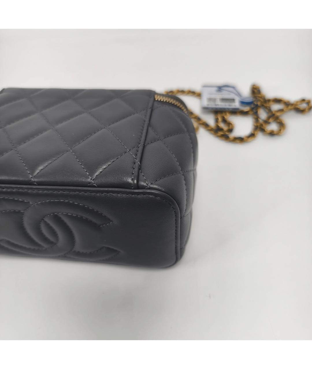 CHANEL Серая кожаная сумка через плечо, фото 5
