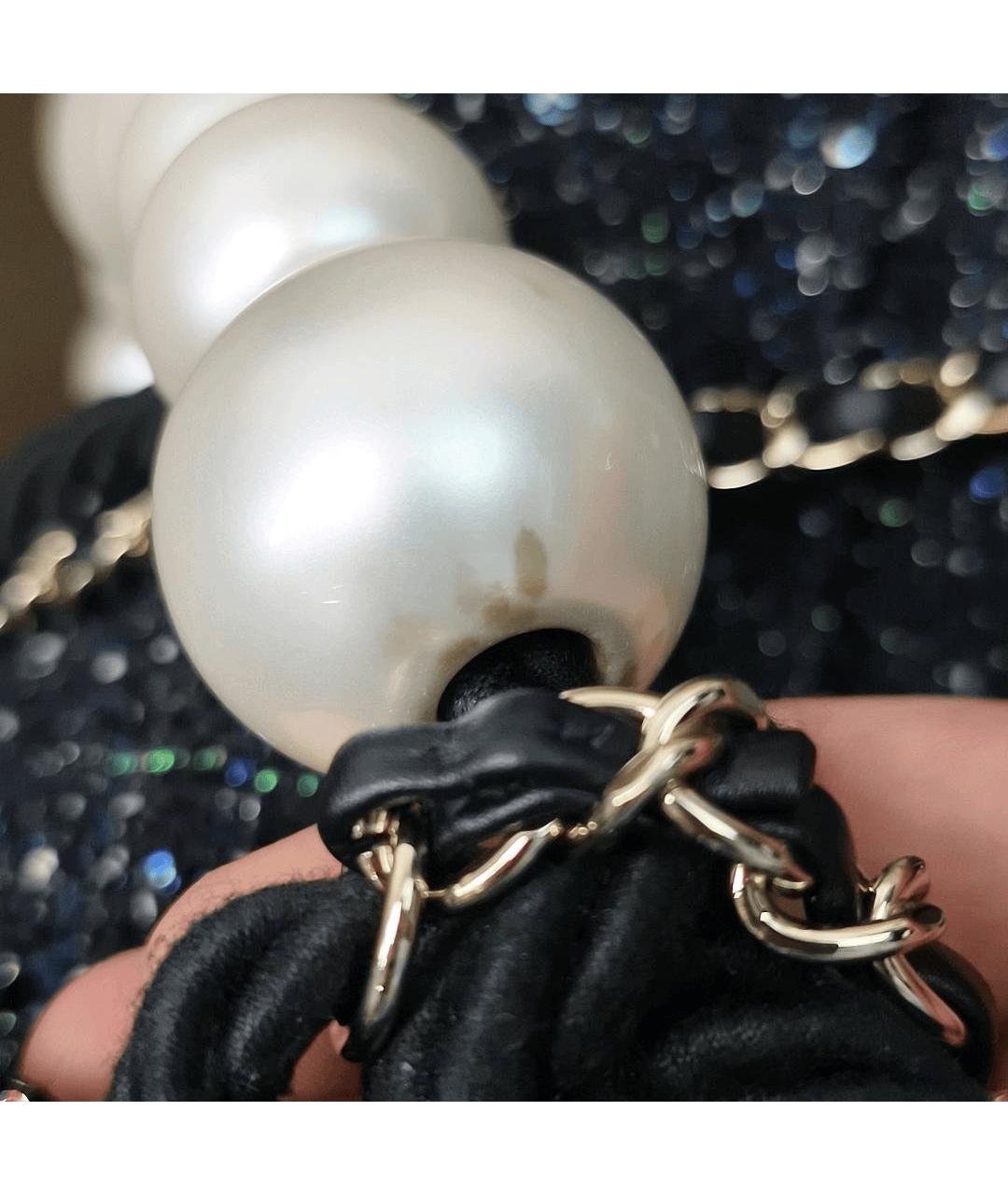 CHANEL Темно-синяя твидовая сумка через плечо, фото 3