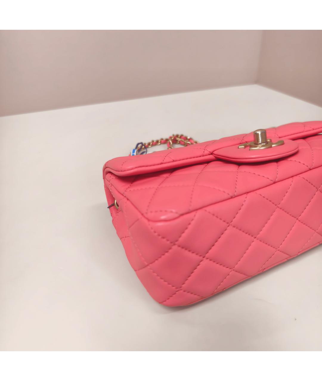 CHANEL Коралловая кожаная сумка через плечо, фото 5