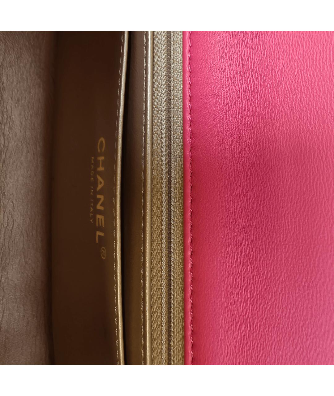 CHANEL Коралловая кожаная сумка через плечо, фото 4