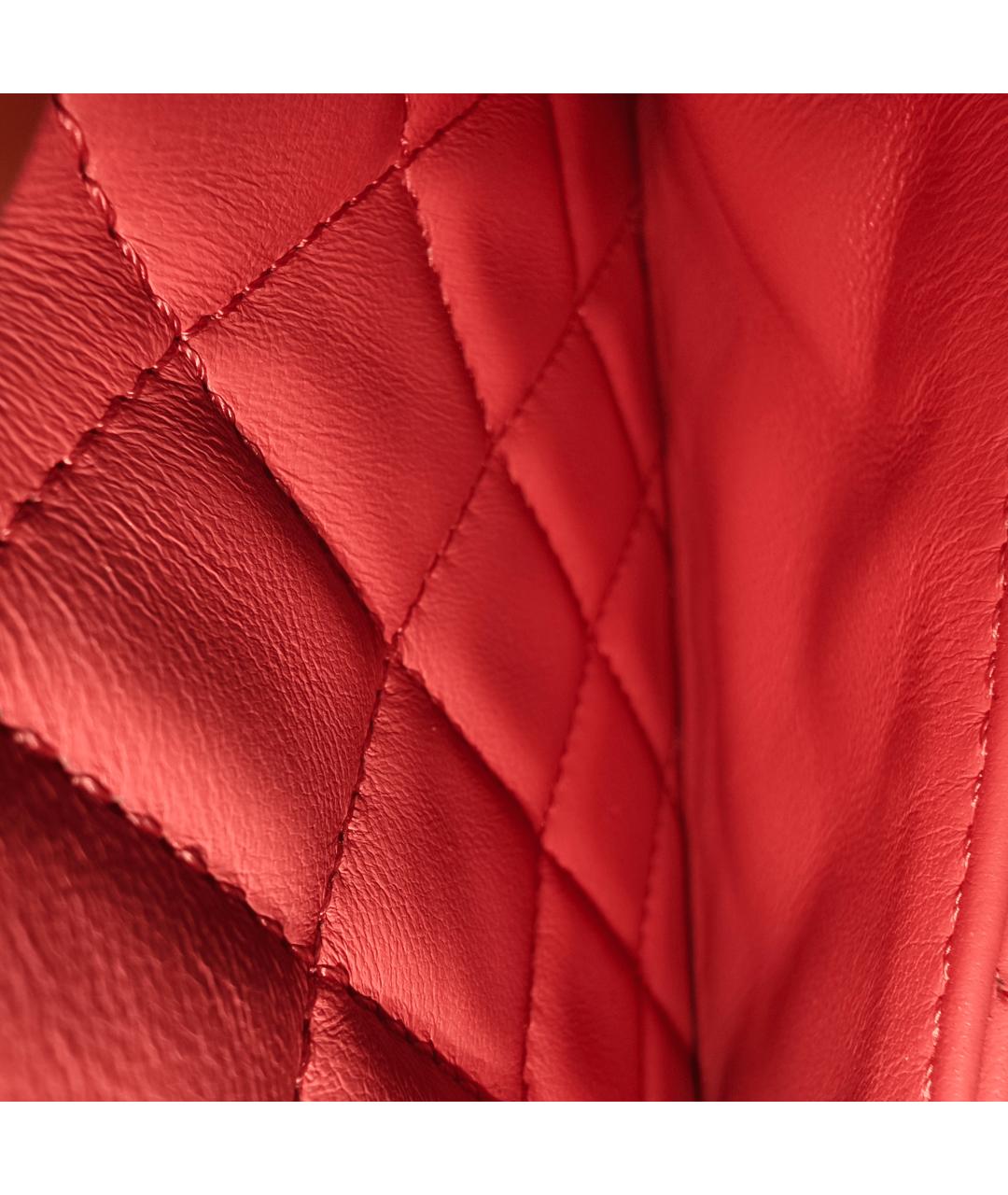 CHANEL Коралловая кожаная сумка через плечо, фото 6