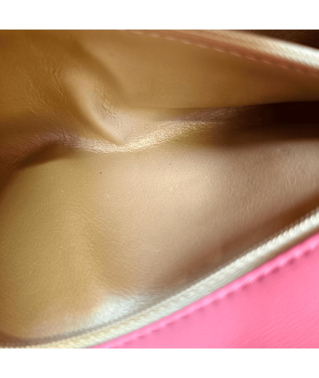 CHANEL Коралловая кожаная сумка через плечо, фото 3