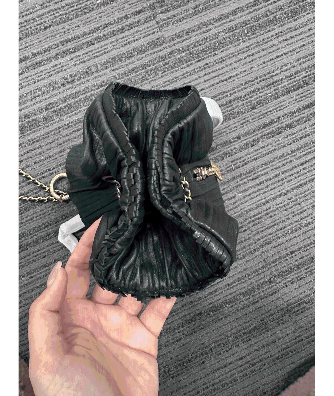 CHANEL Черная кожаная сумка через плечо, фото 7