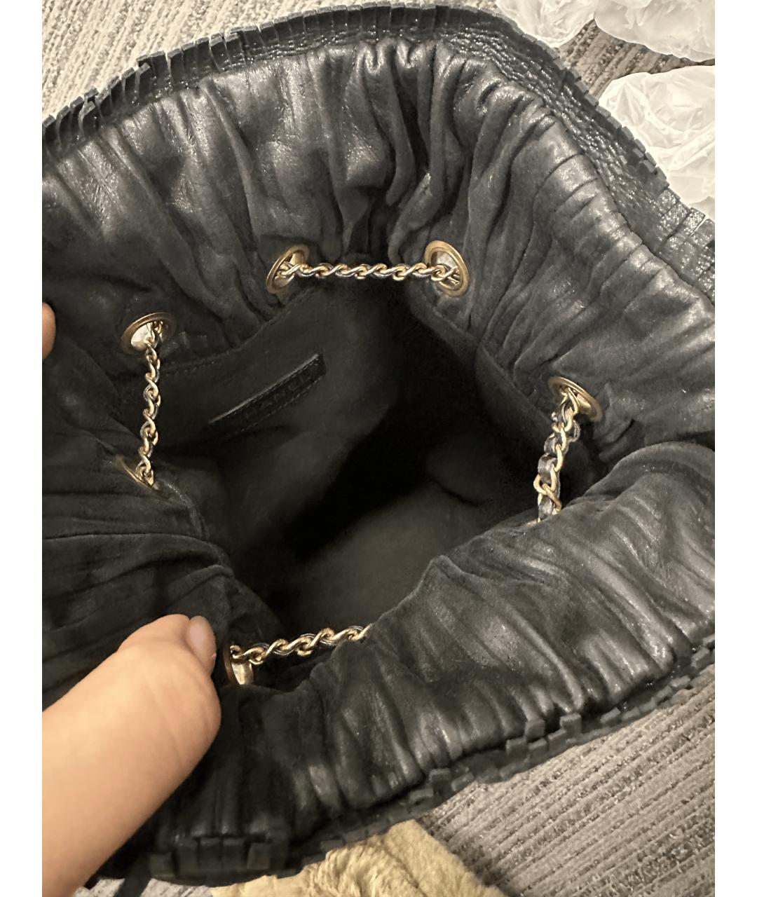 CHANEL Черная кожаная сумка через плечо, фото 5