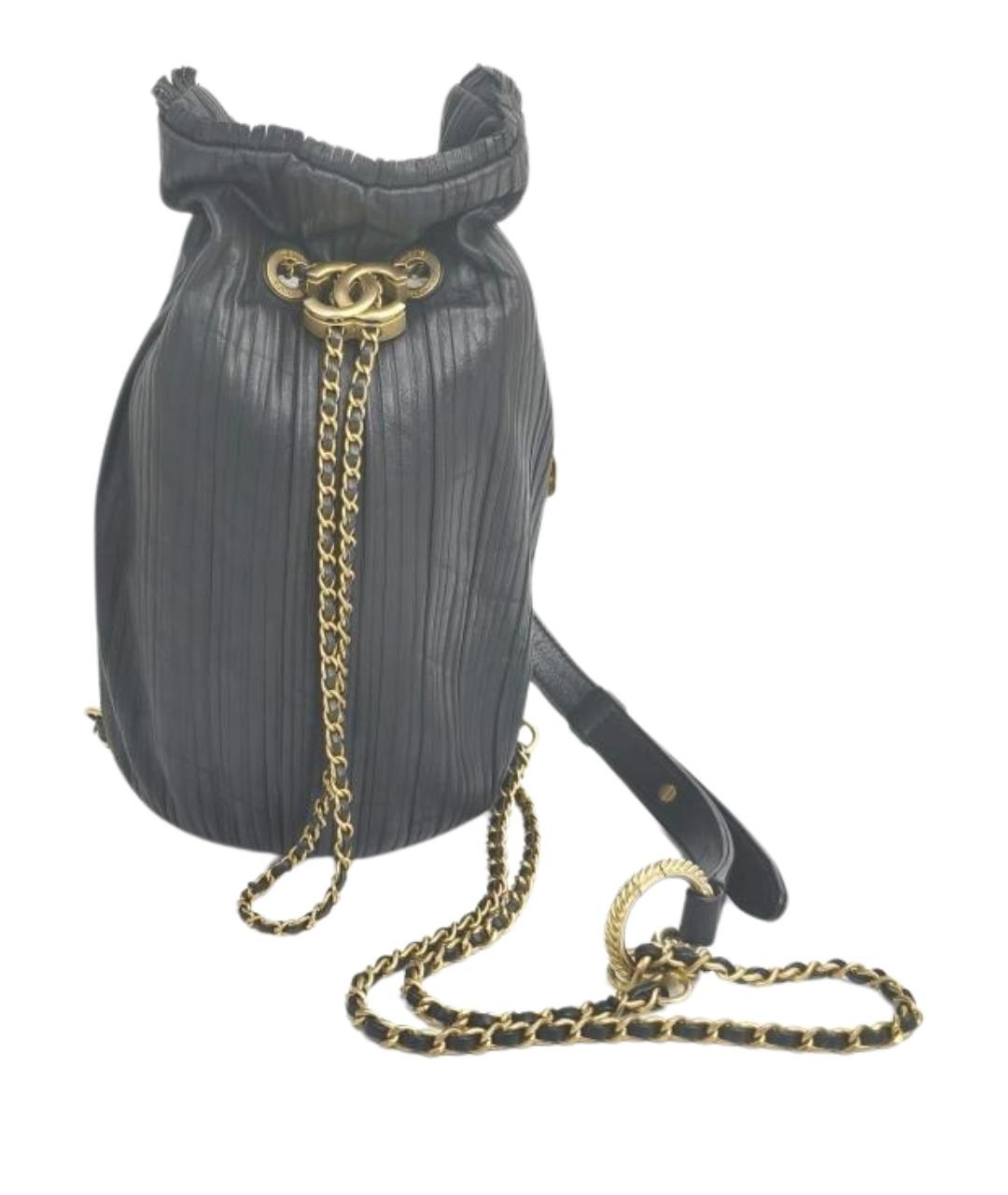 CHANEL Черная кожаная сумка через плечо, фото 2