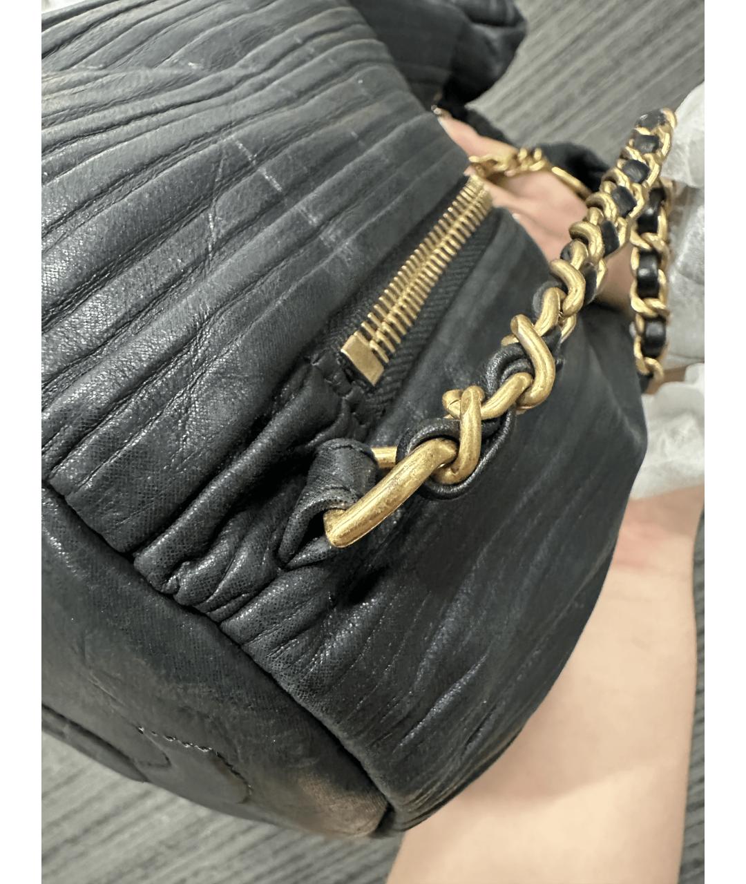 CHANEL Черная кожаная сумка через плечо, фото 8