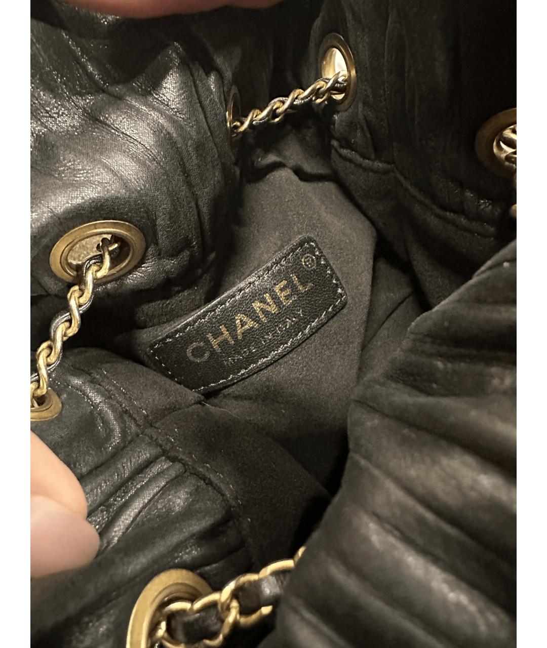 CHANEL Черная кожаная сумка через плечо, фото 3