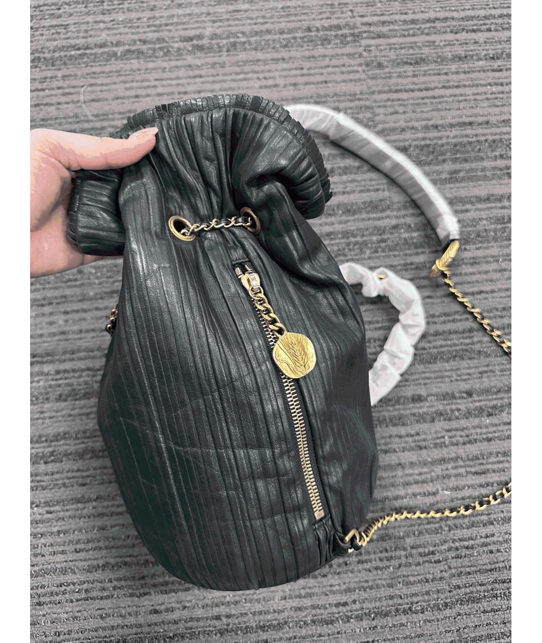 CHANEL Черная кожаная сумка через плечо, фото 10