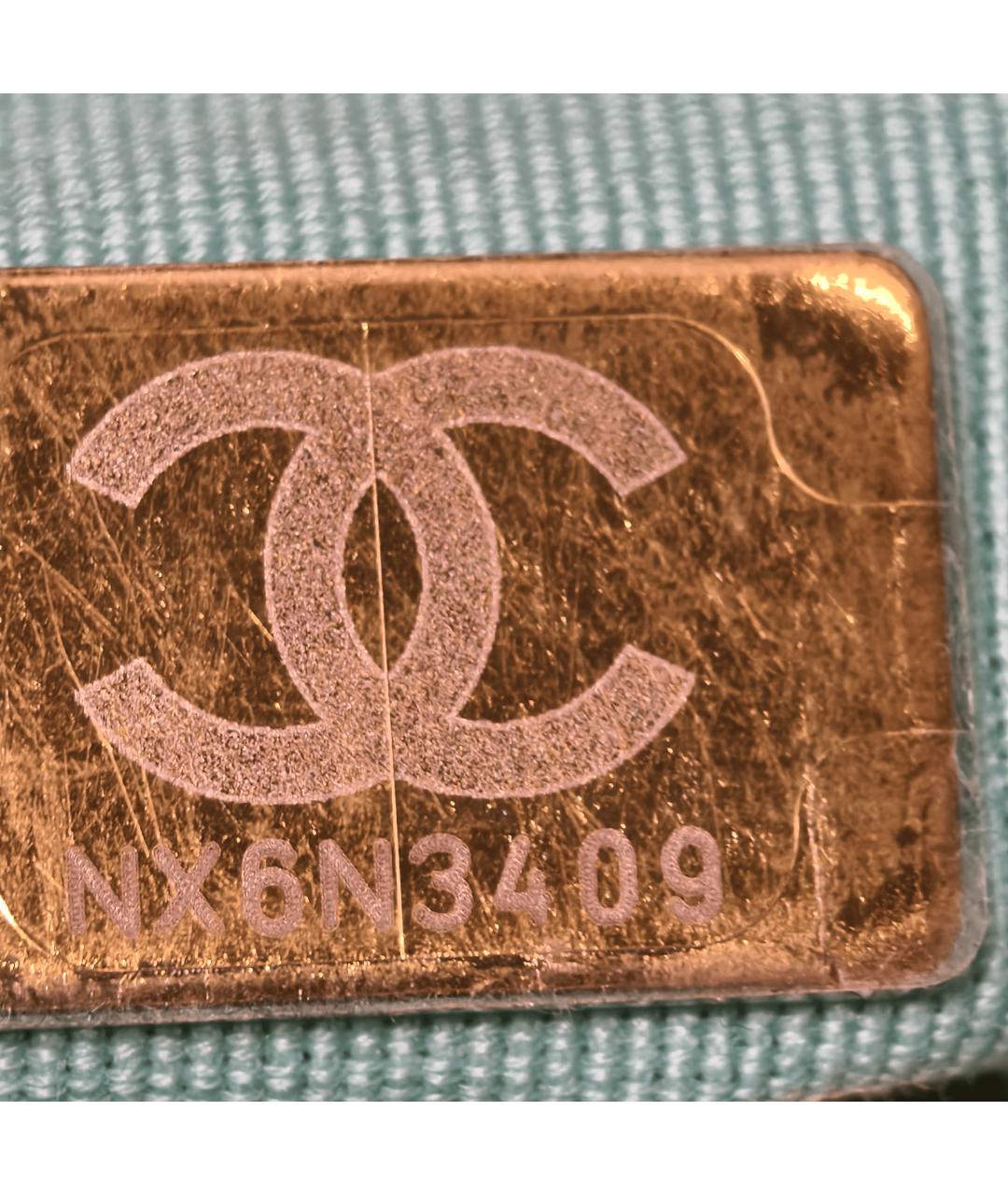 CHANEL Бирюзовая кожаная сумка через плечо, фото 3