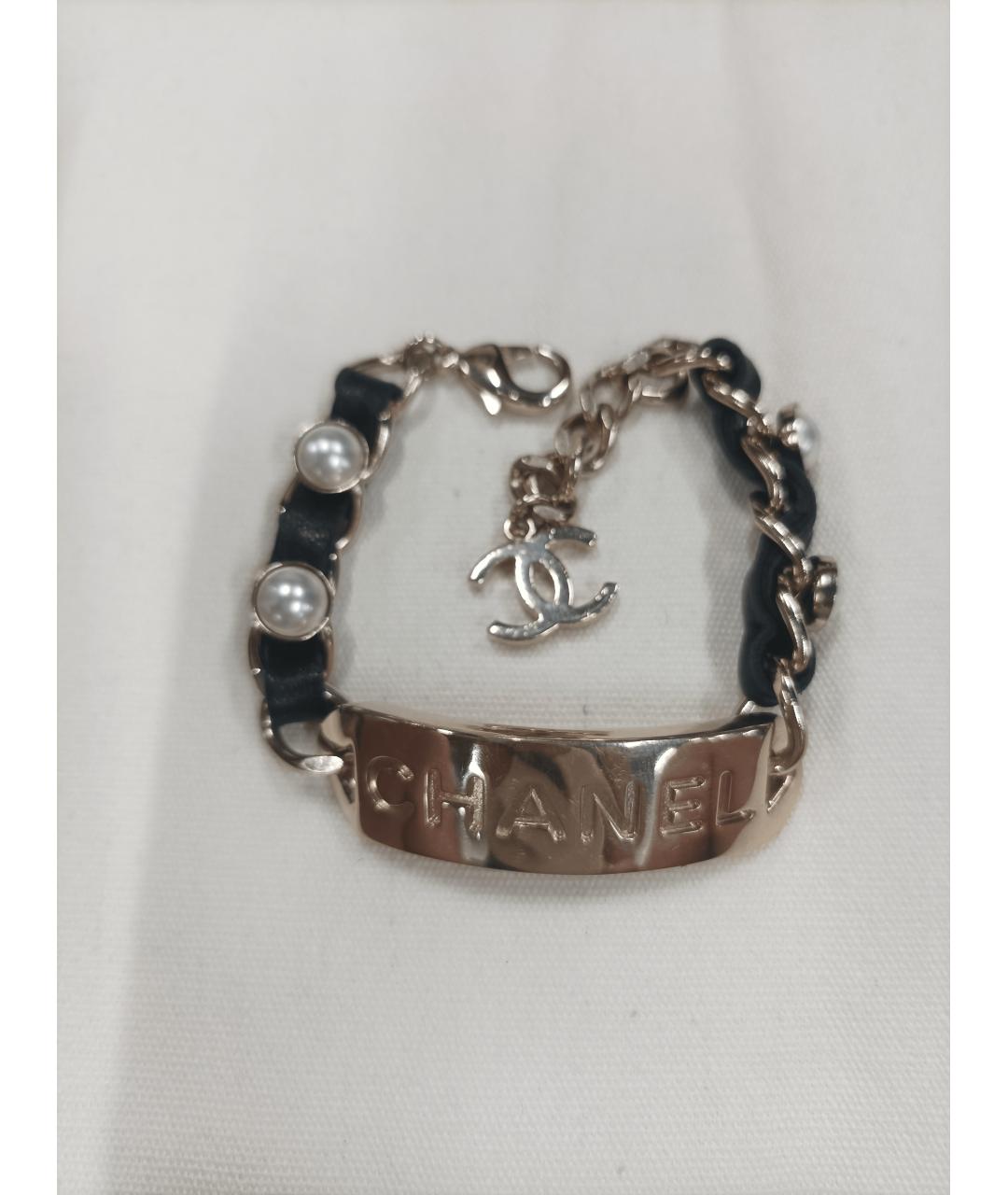 CHANEL Черный металлический браслет, фото 3