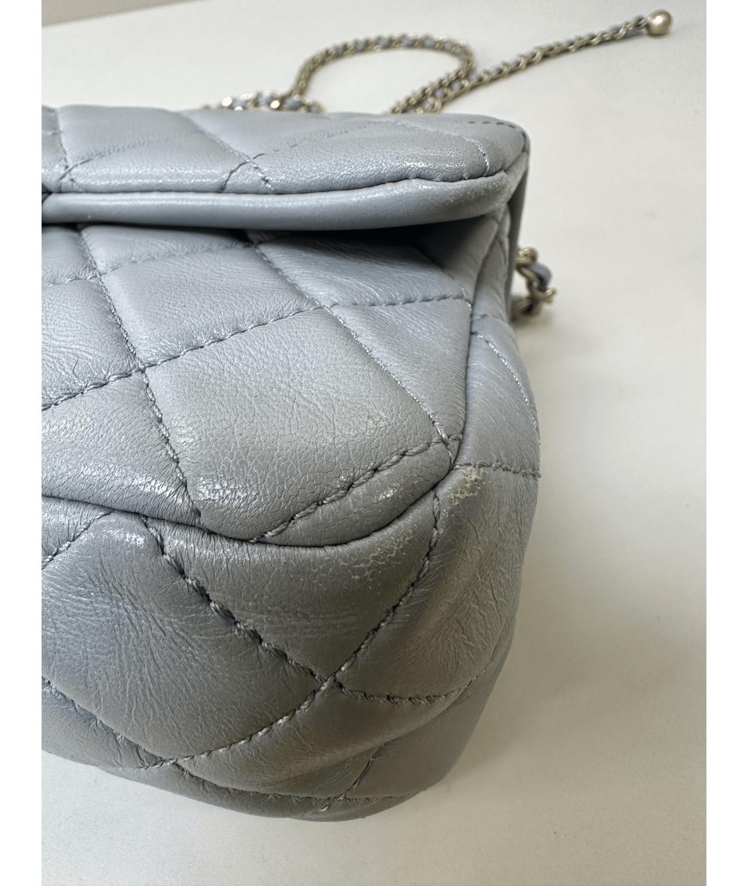 CHANEL Серая кожаная сумка через плечо, фото 7