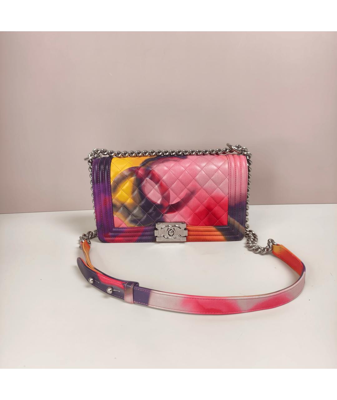 CHANEL Розовая кожаная сумка через плечо, фото 6