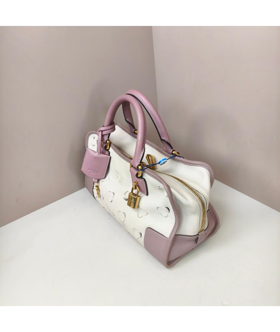 LOEWE Белая кожаная сумка через плечо, фото 6