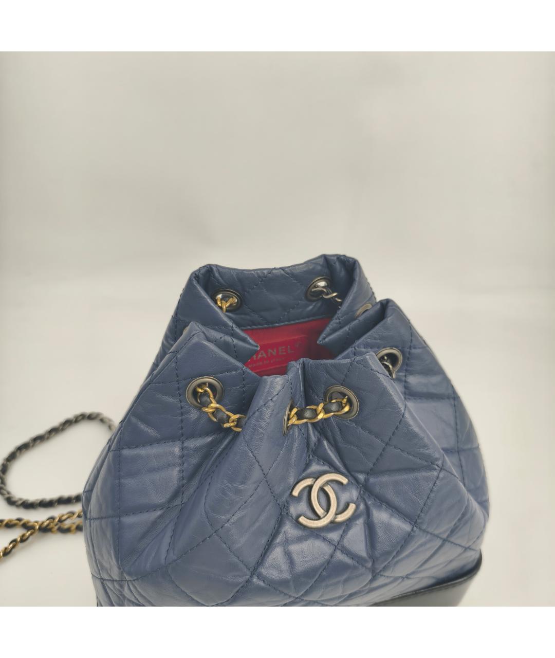 CHANEL Синий кожаный рюкзак, фото 5