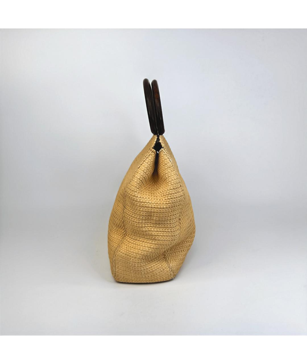 CHANEL Бежевая пелетеная сумка с короткими ручками, фото 8