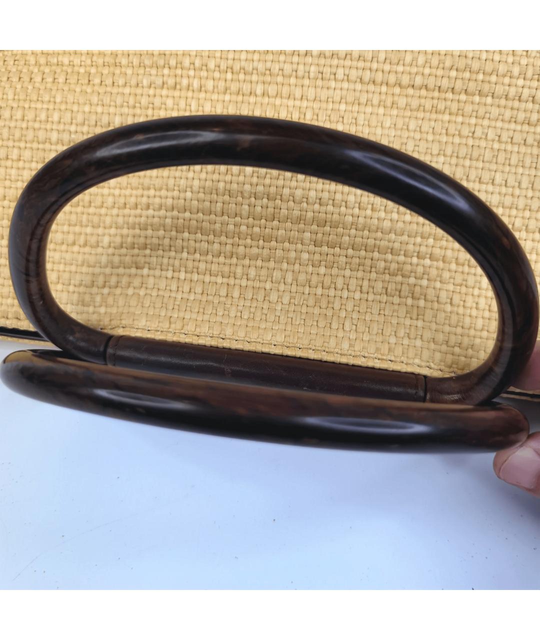 CHANEL Бежевая пелетеная сумка с короткими ручками, фото 4