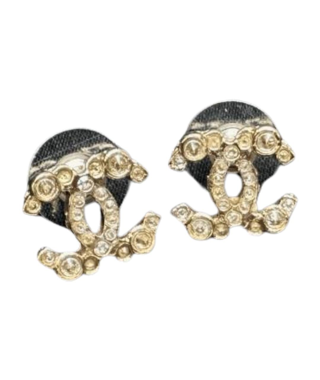 CHANEL Золотые металлические серьги, фото 1