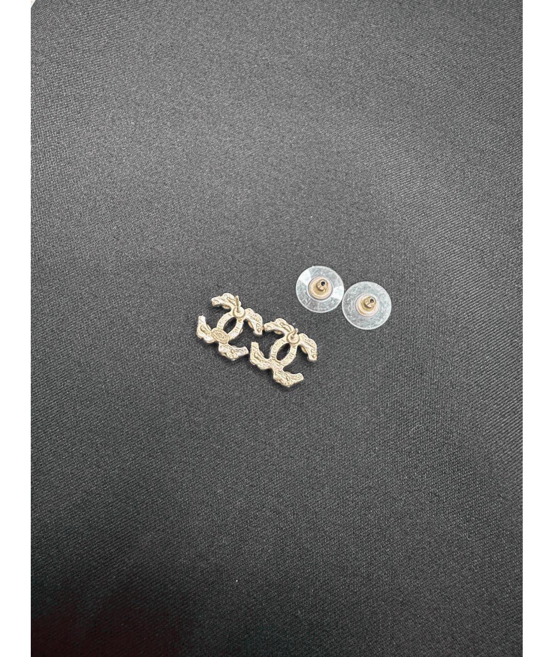 CHANEL Золотые металлические серьги, фото 4