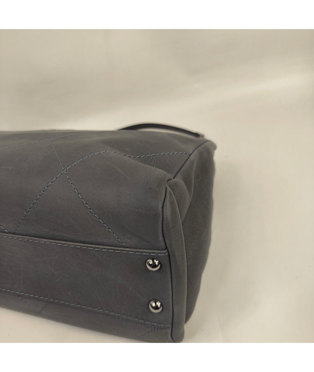 CHANEL Синяя кожаная сумка тоут, фото 7