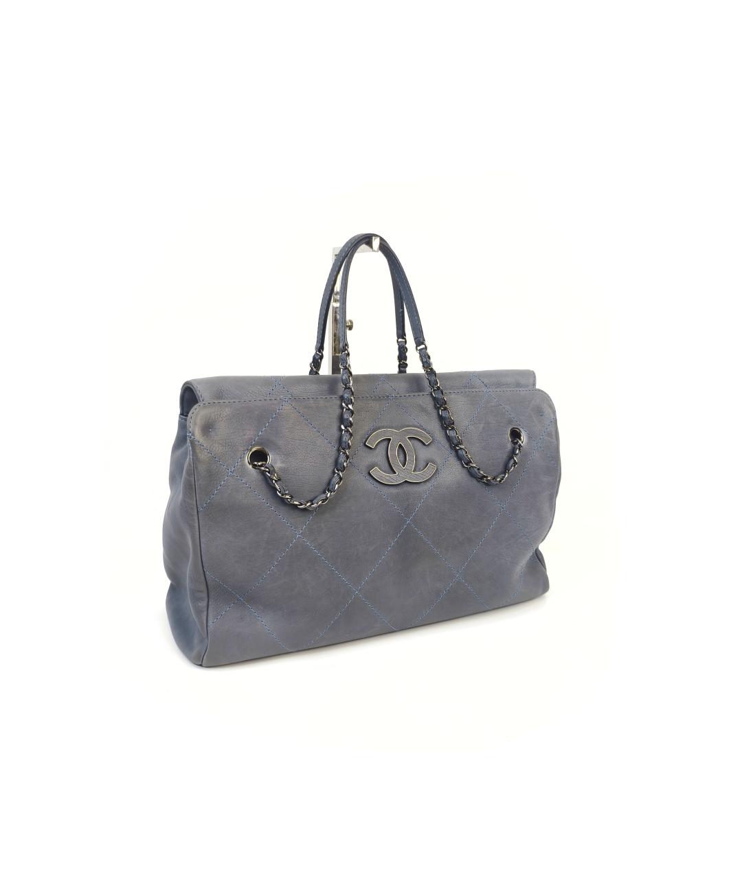 CHANEL Синяя кожаная сумка тоут, фото 1