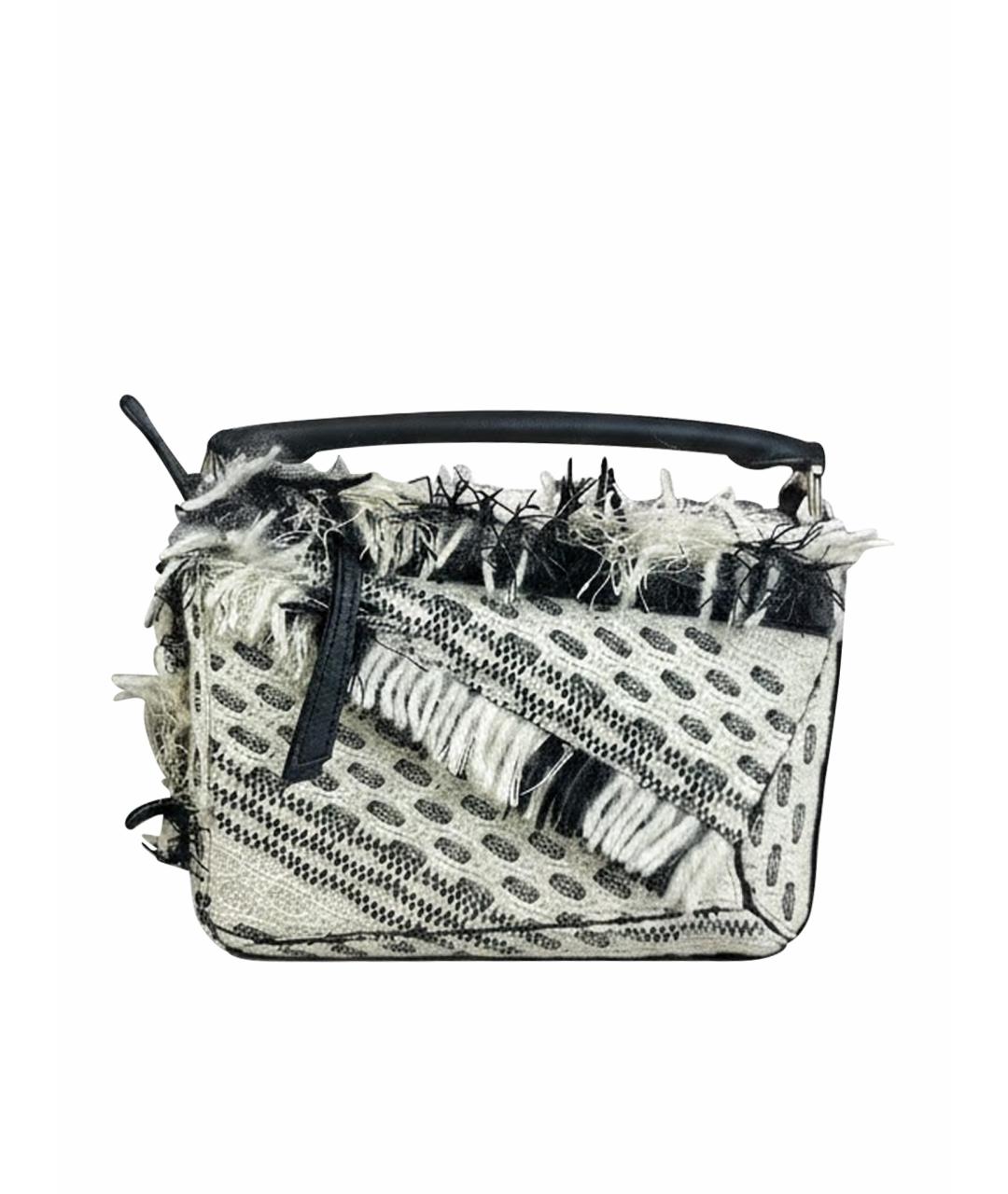 LOEWE Белая кожаная сумка с короткими ручками, фото 1