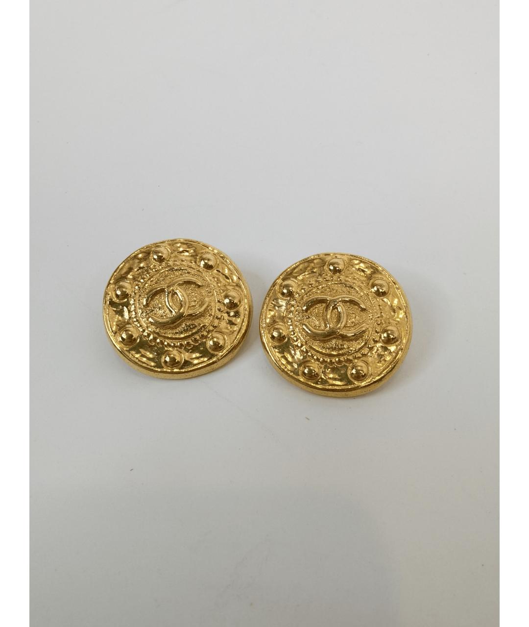 CHANEL Золотые металлические серьги, фото 4